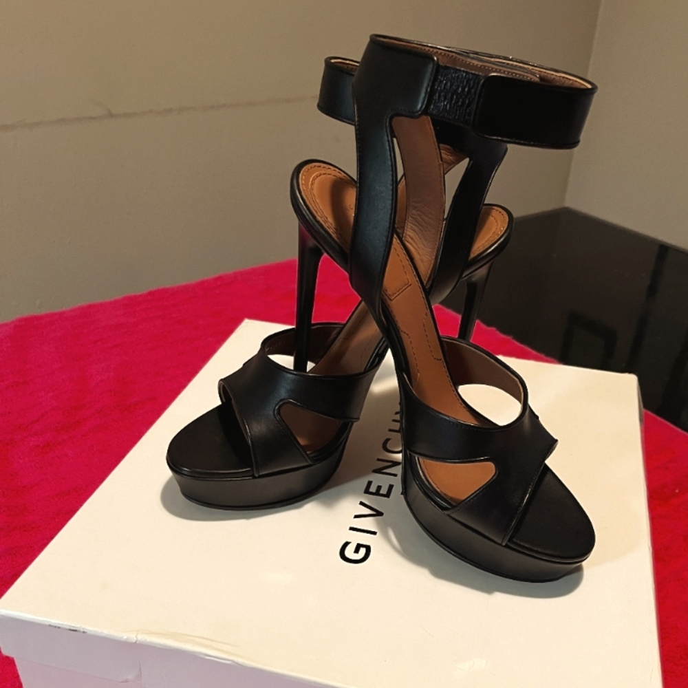 Givenchy Shark Stiletto Black Platform Sandals